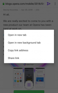 Tab context menu