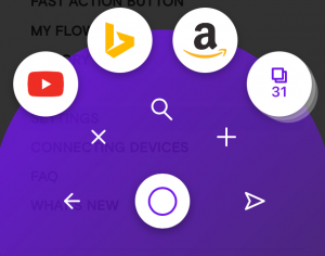 FAB view for Opera Touch on iPhone