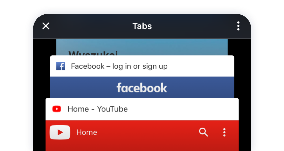 Opera Touch Tabs