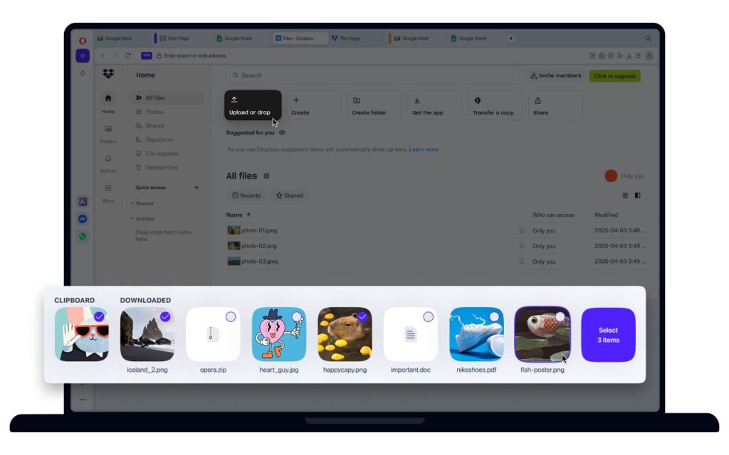 Easy Files makes it easier to attach and upload files from your computer.