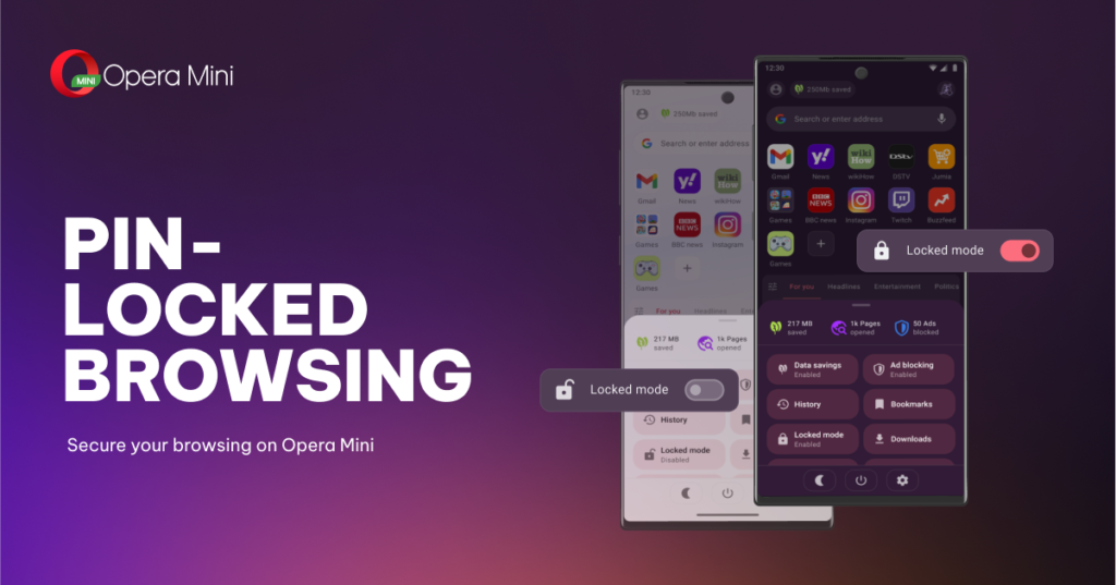 Opera Mini launches Locked Mode for PINprotected browsing Opera Newsroom
