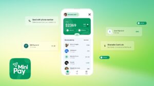 An iPhone shows MiniPay's user-friendly interface.