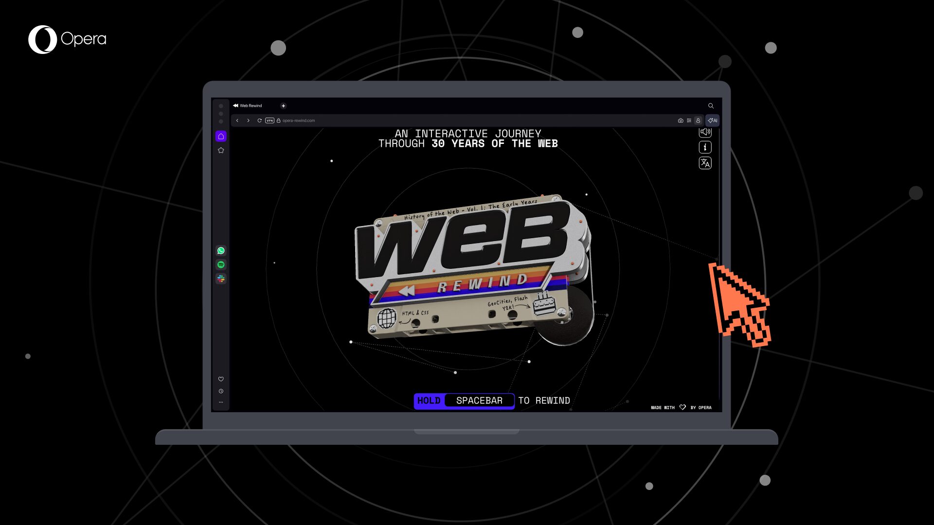 Opera Browser turns 30! Explore Web Rewind, an interactive archive of internet history, and win a trip to CERN.