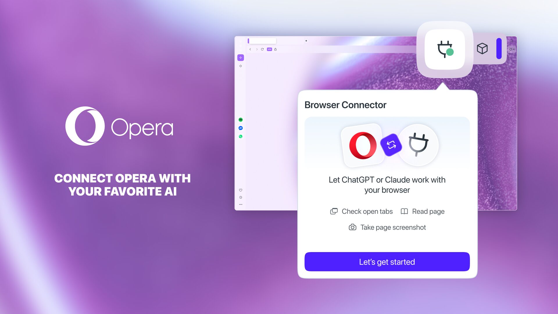 Opera is now letting you connect ChatGPT & Claude to the browser via Browser Connector: a new feature that works with the MCP standard.